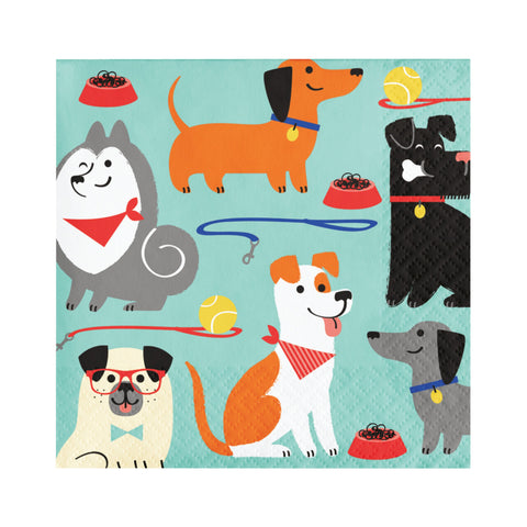 Dog Party Beverage Napkins Set of 16, Dog Themed Party, Puppy Party Supplies, Puppy Birthday, Dog Party Decoration, Dog Birthday Decorations