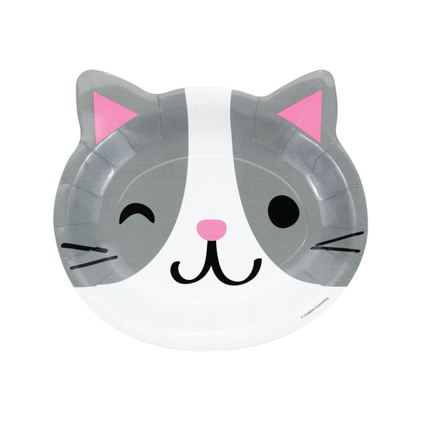 PURRFECT Party Birthday Party Plates , Cat Party Supplies, Kitty Party, Cat Shaped Plates, , Kitty Cat Birthday