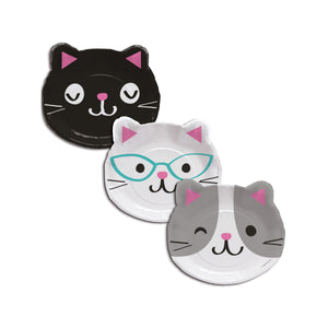 PURRFECT Party Birthday Party Plates , Cat Party Supplies, Kitty Party, Cat Shaped Plates, , Kitty Cat Birthday