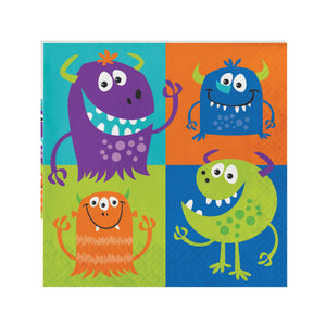 Fun Monsters Party Napkins Set of 16, Monster Themed Party, Monster Party Supplies, Monster Birthday Party Decorations, Toddler Party