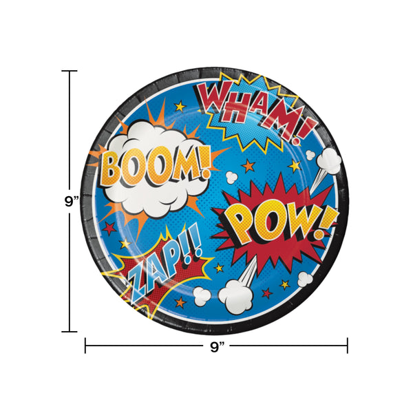 Superhero Slogans Party Pack, Plates, Napkins, Cups, Tablecloth,  Superhero Party Supplies, Superhero Themed Birthday Party Decorations