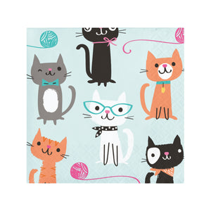 PURRFECT Party Birthday Party Beverage Napkins, Cat Party Supplies, Kitty Party, Cat Napkins, Kitty Cat Birthday