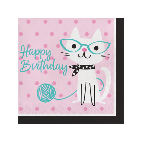 PURRFECT Party Birthday Party  Napkins, Cat Party Supplies, Kitty Party, Cat Napkins, Kitty Cat Birthday