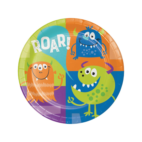 Fun Monsters Dinner Party Plates Set of 8, Monster Themed Party, Monster Party Supplies, Monster Birthday Party Decorations, Toddler Party