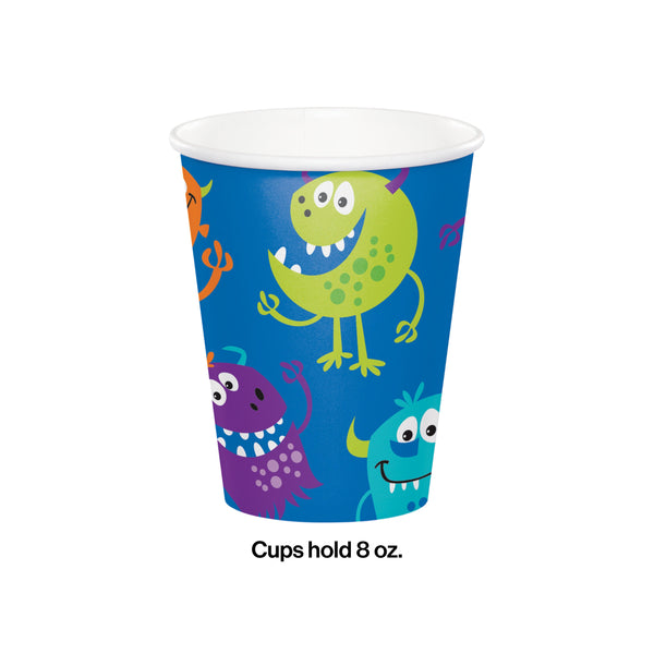 Fun Monsters Party Cups Set of 8, Monster Themed Party, Monster Party Supplies, Monster Birthday Party Decorations, Toddler Party