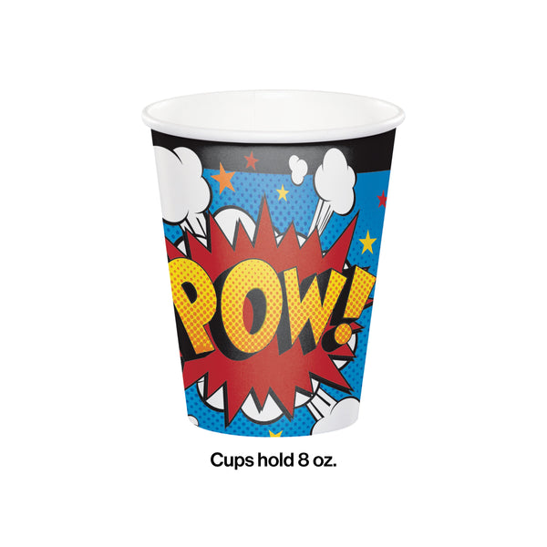 Superhero Slogans Party Cups Set of 8, Superhero Theme, Superhero Party Supplies, Superhero Birthday Party Decorations, Superhero Party