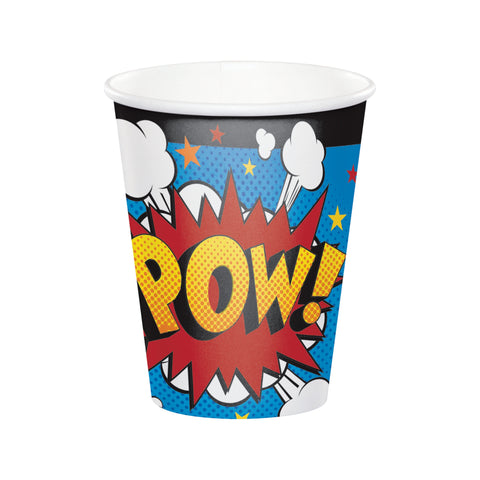 Superhero Slogans Party Cups Set of 8, Superhero Theme, Superhero Party Supplies, Superhero Birthday Party Decorations, Superhero Party