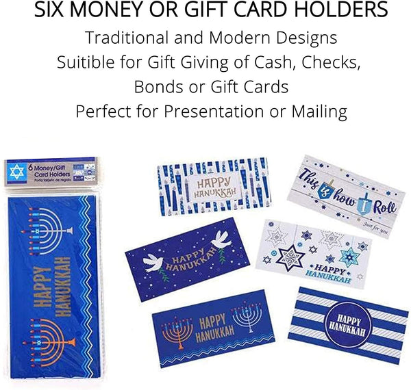 Hanukkah Gift Bags, Hanukkah Money Holder Cards, Coordinating Tissue Paper, Jewish Holiday, Festival of Lights