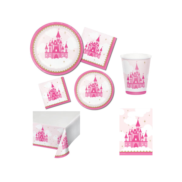 Little Princess Party Pack, Plates, Napkins, Cups, Tablecloth,  Princess Party Supplies, Castle Themed Birthday, Party Decorations