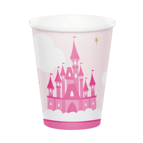 Little Princess Party Cups Set of 8, Castle Themed Party, Princess Party Supplies, Princess Birthday Party Decorations, Pink Party for Girls