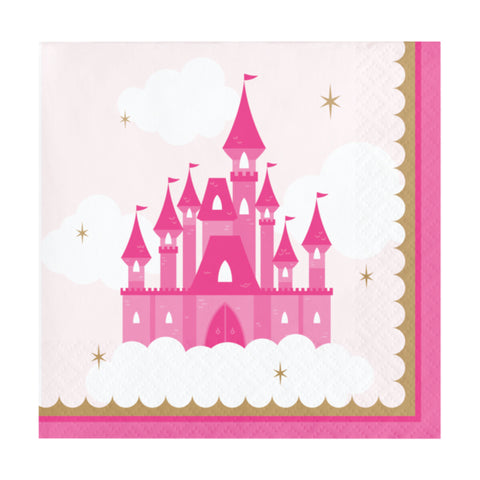 Little Princess Party Napkins Set of 16, Castle Themed Party, Princess Party Supplies, Birthday Party Decorations, Pink Party for Girls