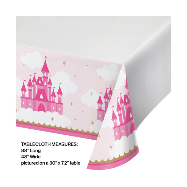 Little Princess Party Plastic Tablecover, Castle Themed Party, Princess Party Supplies, Birthday Party Decorations, Pink Party for Girls