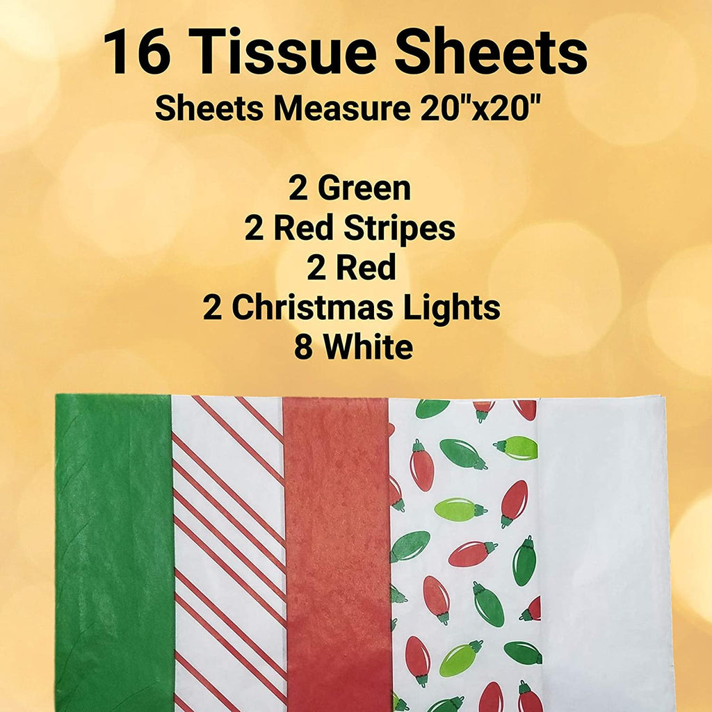 Christmas Lights White Tissue Paper, Holiday Tissue Paper