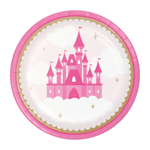 Little Princess Party Plates Set of 8, Castle Themed Party, Princess Party Supplies, Birthday Party Decorations, Pink Party for Girls