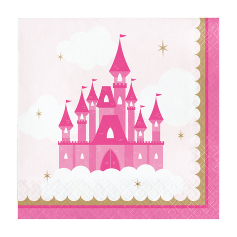 Little Princess Party Napkins Set of 16, Castle Themed Party, Princess Party Supplies, Birthday Party Decorations, Pink Party for Girls