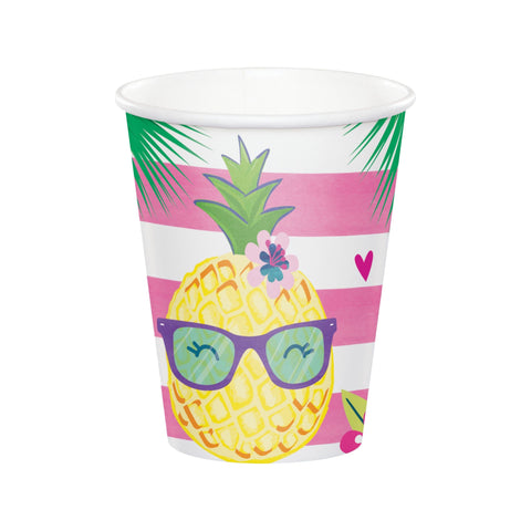 Pineapple Party Cups, Tropical Decor, Tropical Birthday Party, Summer Shower, Hawaiian Party, Fruit Party, Aloha Party, Luau Party