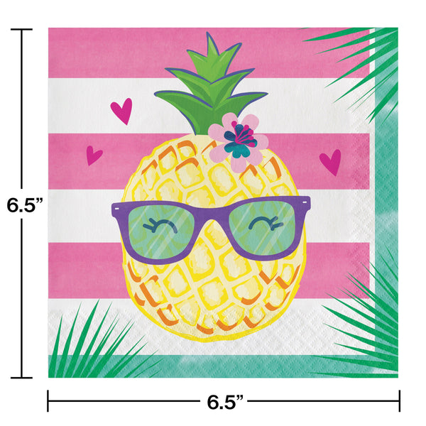 Pineapple and Friends Party Pack, Plates, Napkins, Cups, Tablecloth, Tropical Party Supplies, Hawaiian Themed Birthday Party Decorations