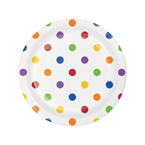 Party Plates, Multicolor Polka Dot Plates, Rainbow Paper Plates, All Occasion Party, Shower Decorations, Hen Party, Birthday Decor