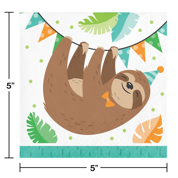 Sloth Party Napkins, Sloth Party Décor, Sloth Birthday, Animal Theme, Sloth Baby Shower, Sloth Party Decorations