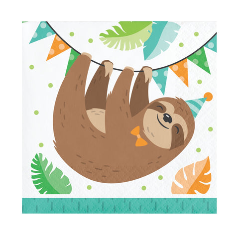 Sloth Party Napkins, Sloth Party Décor, Sloth Birthday, Animal Theme, Sloth Baby Shower, Sloth Party Decorations