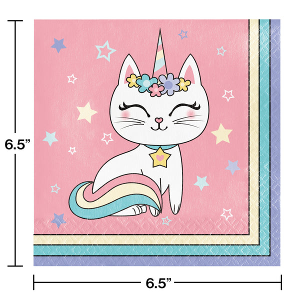 Sassy Caticorn Party Pack, Plates, Napkins, Cups, Tablecloth, Banner, Unicorn Cat Party Supplies,  Themed Birthday Party Tableware for Girl