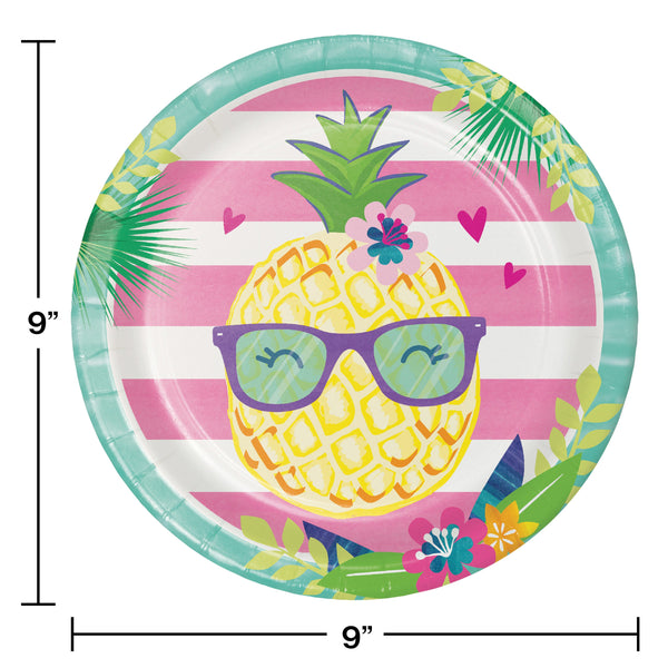 Pineapple and Friends Party Pack, Plates, Napkins, Cups, Tablecloth, Tropical Party Supplies, Hawaiian Themed Birthday Party Decorations