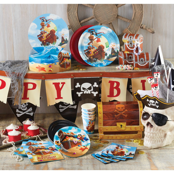 Pirate Party Beverage Napkins, Pirate Party Décor, Pirate Treasure Birthday, Jolly Roger Theme, Pirate Ship Birthday, Skull & Crossbones, Ahoy Matey